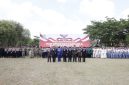 Sesi foto bersama Bupati - Wabup Pamekasan dan Forkompinda di lapangan Nagara Bakhti.