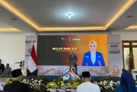 Ketua Umum Kopri PB PMII Wulan Sari AS, saat sambutan diacara Harlah ke-58 Korps Pergerakan Mahasiswa Islam Indonesia Putri (Kopri PB PMII).