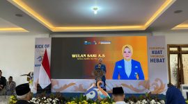 Ketua Umum Kopri PB PMII Wulan Sari AS, saat sambutan diacara Harlah ke-58 Korps Pergerakan Mahasiswa Islam Indonesia Putri (Kopri PB PMII).
