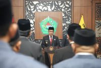 Bupati Pamekasan, KH Kholilurrahman saat memberikan sambutan.