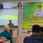 Kepala Disporapar Pamekasan, Akmalul Firdaus, saat memberikan sambutan sekaligus membuka acara pelatihan.