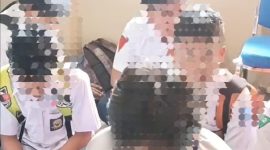 Siswa yang terjaring razia tengah dilakukan pembinaan oleh Satpol-PP dan Damkar Pamekasan.