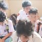 Siswa yang terjaring razia tengah dilakukan pembinaan oleh Satpol-PP dan Damkar Pamekasan.