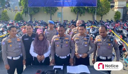 Suasana Konferensi Pers yang dipimpin langsung oleh Kasat Lantas Polres Pamekasan.