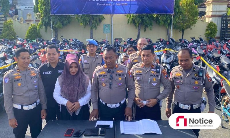 Suasana Konferensi Pers yang dipimpin langsung oleh Kasat Lantas Polres Pamekasan.