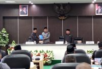 Keterangan foto: Suasana Rapat Paripurna DPRD Pamekasan bersama Bupati Pamekasan.