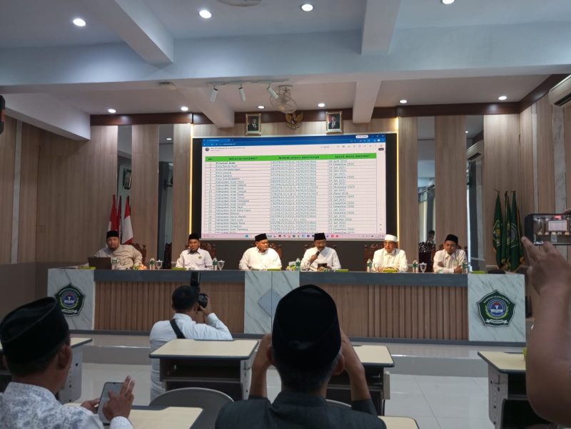 Suasana Rapat koordinasi tentang pengumuman Daftar Peserta Sementara (DPS) Tahap I.