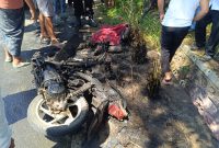Kondisi Motor yang mengalami kecelakaan maut.