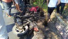 Kondisi Motor yang mengalami kecelakaan maut.