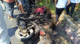 Kondisi Motor yang mengalami kecelakaan maut.