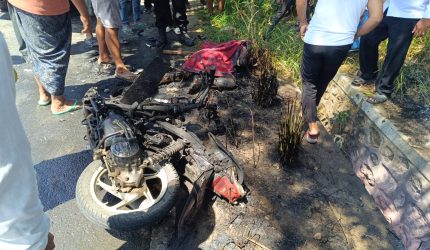 Kondisi Motor yang mengalami kecelakaan maut.