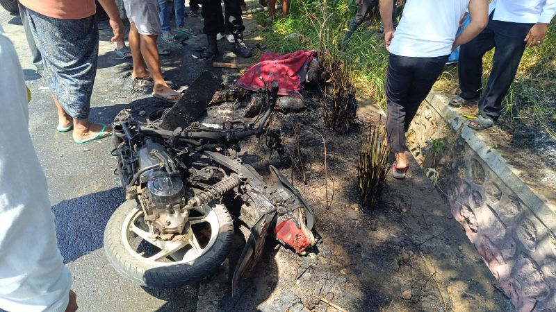 Kondisi Motor yang mengalami kecelakaan maut.
