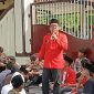 Wakil Kepala Bidang Advokasi DPC GMNI Pamekasan, Bung Su'adi, saat berorasi.