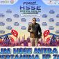 CEO PT Oil Erdindo Contraction, Bos HR saat menghadiri Forum HSSE Mitra Kerja Pertamina EP Zona 4 Tahun 2026 di Palembang. Forum yang digelar PT Pertamina EP Zona 4 bersama SKK Migas.