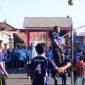 Suasana lomba bola Voli Gembira yang digelar Disporapar Pamekasan.