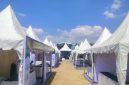 Tenda-tenda UMKM tampak terpasang untuk menyambut Muktamar ke-35 NU.