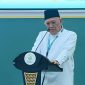 Ketua Umum Pengurus Besar Nahdlatul Ulama (PBNU) masa khidmah 2026–2031, KH Abdul Hakim Mahfudz atau Gus Kikin, saat memberikan sambutan diacara penutupan Muktamar ke-35 NU.