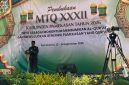 Bupati Pamekasan, KH Kholilurrahman, saat memberikan sambutan diacara pembukaan MTQ XXXII.