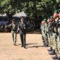 Suasana upacara peringatan hari ulang tahun ke-81 TNI di Lapangan Makodim 0826/Pamekasan.