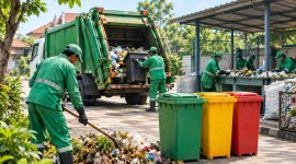 Ilustrasi pengelolaan sampah (sumber AI).