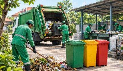 Ilustrasi pengelolaan sampah (sumber AI).