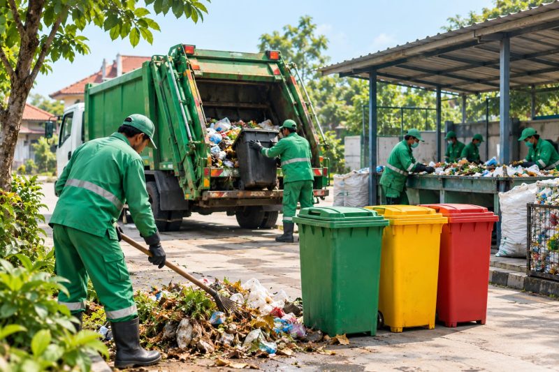 Ilustrasi pengelolaan sampah (sumber AI).